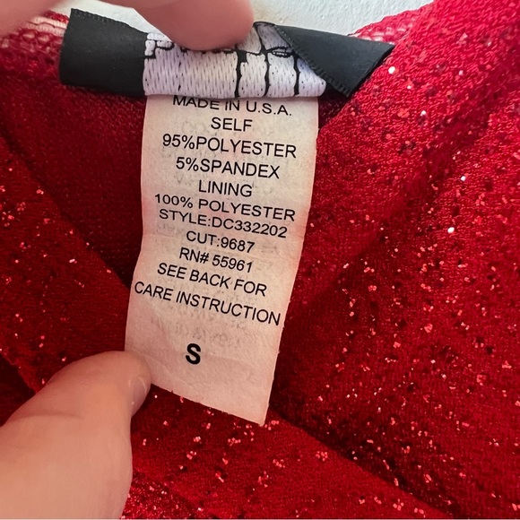 Vintage Hyphen Red Sparkly Midi Dress - Picture 6 of 6